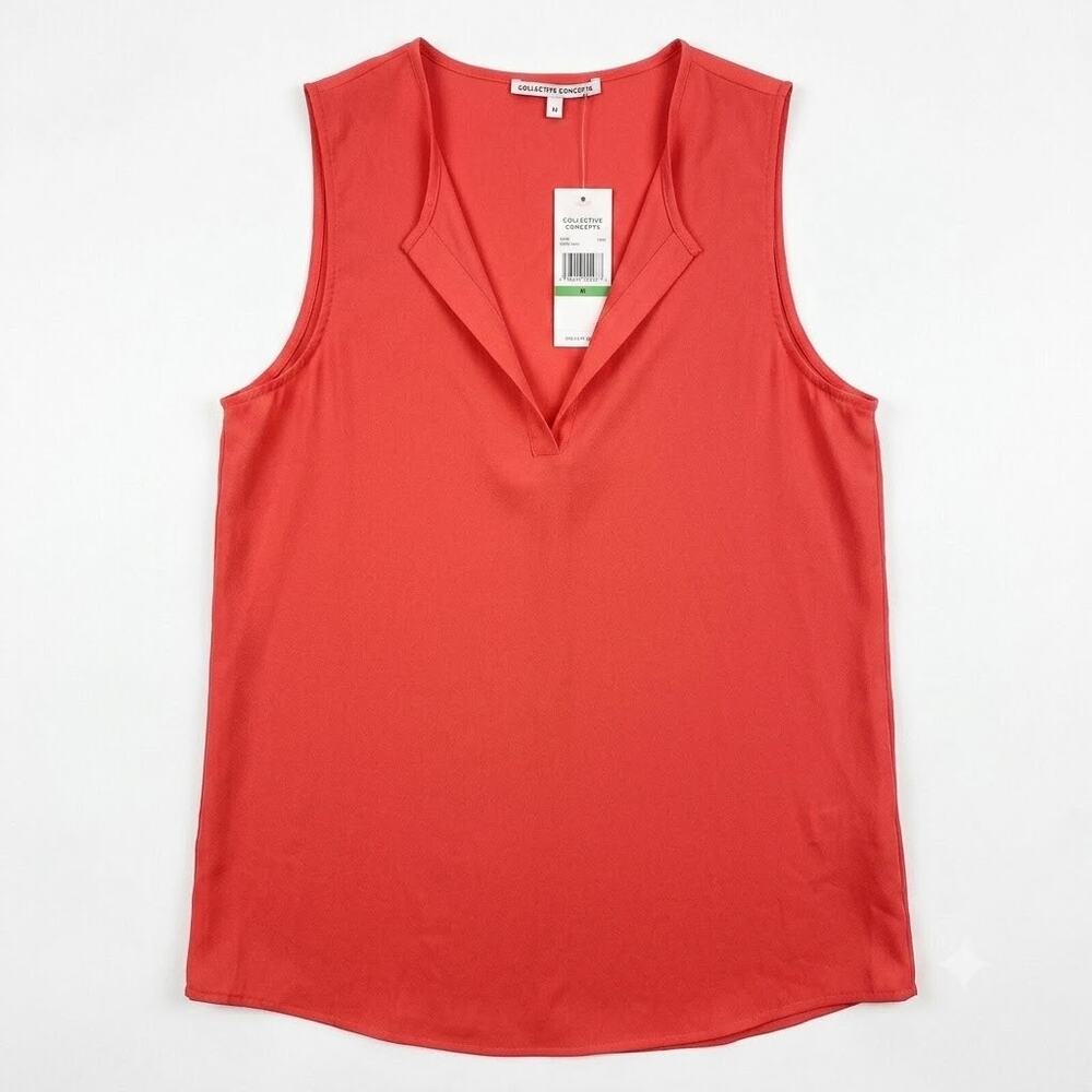 Collective Concepts Georgette Tunic Tank Top Pink Stitch Fix Womens Medium